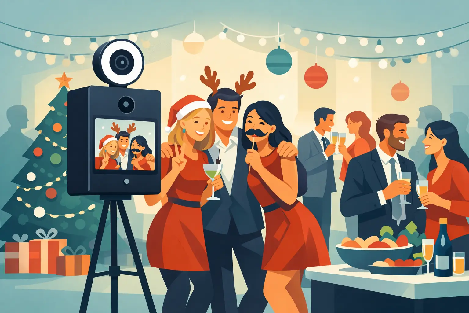 Selfiebox til julefrokost der faktisk samler festen