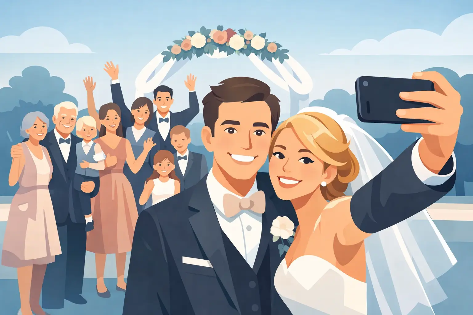Den bedste bryllups-selfie får alle med på billedet