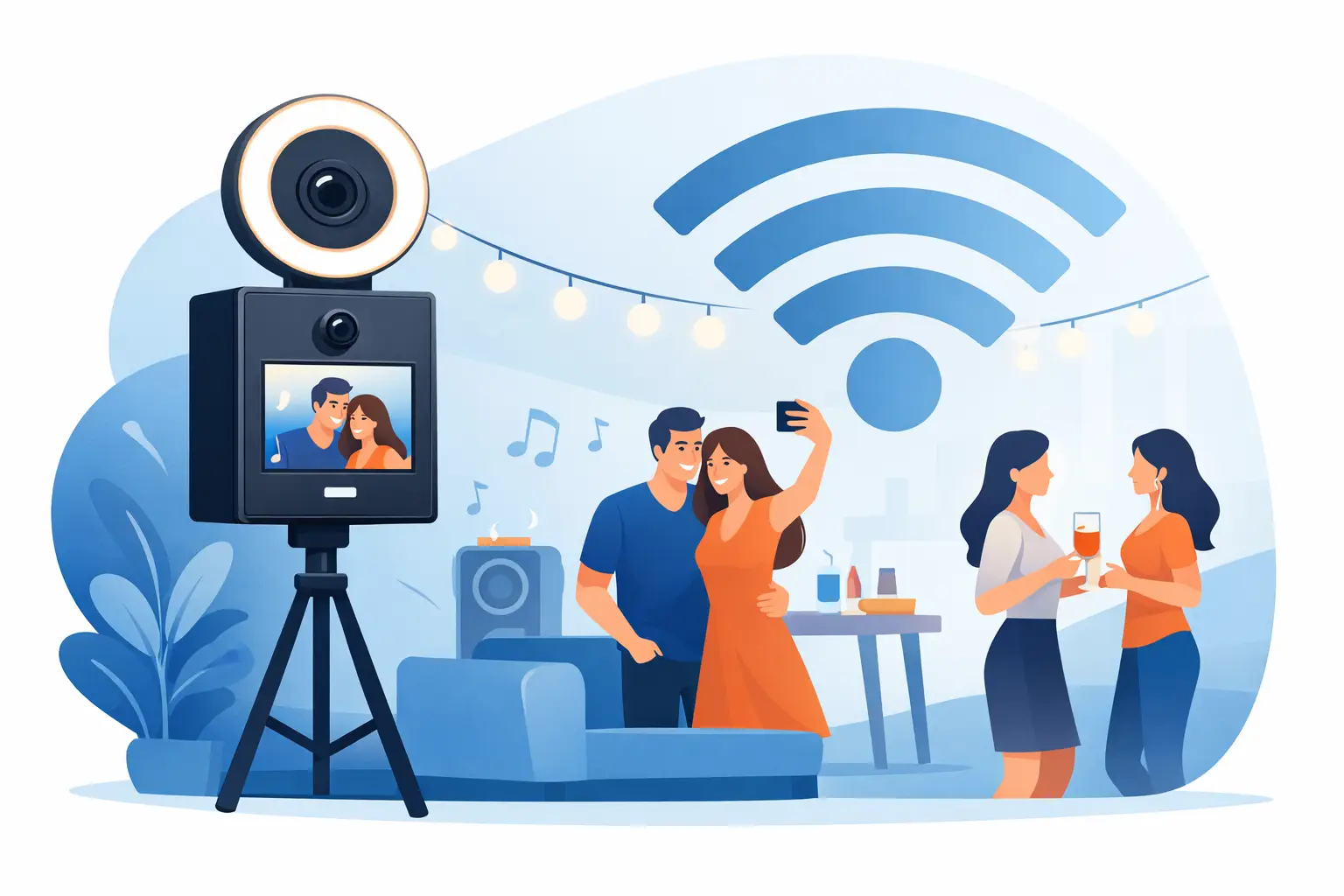 Kræver en selfiebox wifi til festen hjemme?